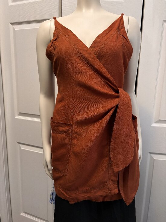 Urban Outfitters Tops - Urban Outfitters Rust Wrap Blouse Size Small